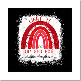 Light It Up Red For Autism Acceptance Red Instead Posters and Art